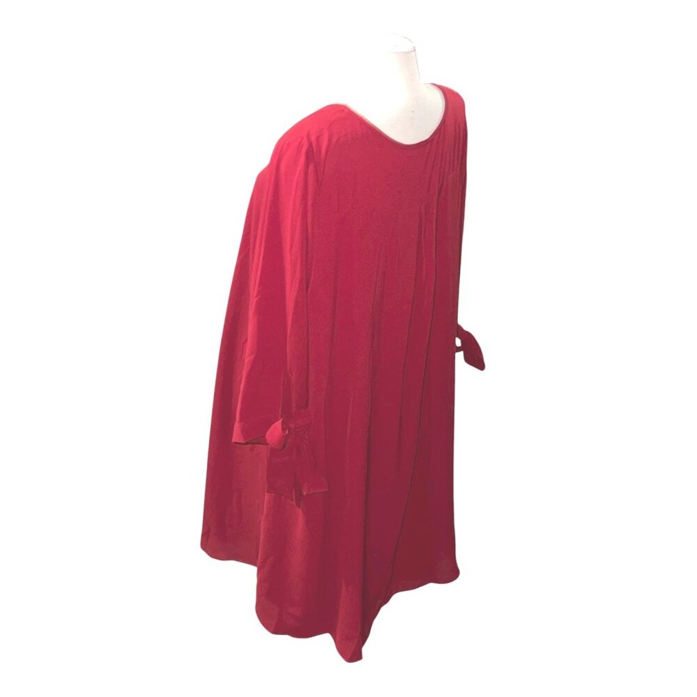ChicSoul Tie Sleeve Midi Casual Work Dress Sz 3XL Red Womens - Picture 8 of 16